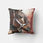 日かわいらし照の馬小屋に入った馬 クッション (裏面)