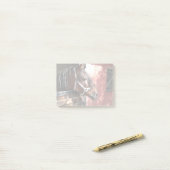 日かわいらし照の馬小屋に入った馬 ポストイット (デスク上)