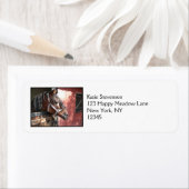 日かわいらし照の馬小屋に入った馬 ラベル (インサイチュ)