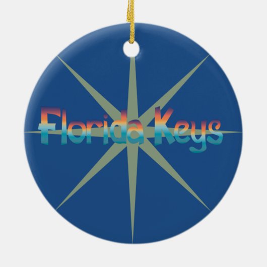 日が差すこととの日没色のフロリダの鍵 セラミックオーナメント (裏面)