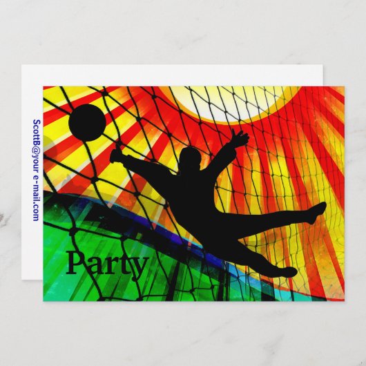 日が差すこととネットサッカーのゴアリー招待状 招待状 (正面/裏面)