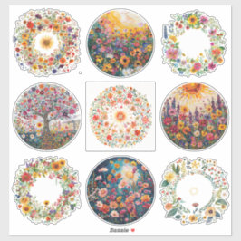 日が差すことと花柄リサ シール