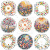 日が差すことと花柄リサ シール (正面)