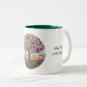 日が差すことと花柄リサ ツートーンマグカップ (正面右)