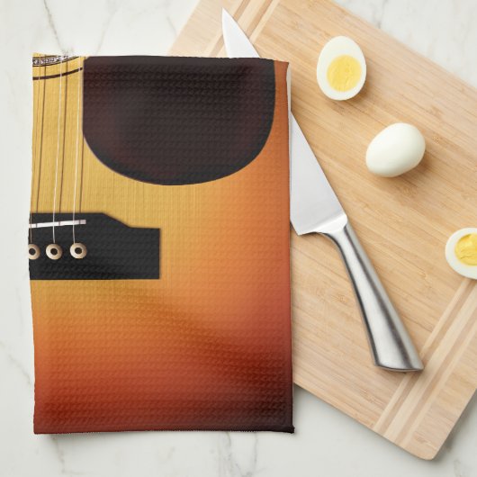 日が差すことアコースティックギター キッチンタオル (四つ折り)