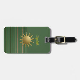 日が差すことオン緑の荷物タグ ラゲッジタグ