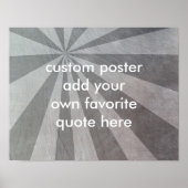 日が差すことカスタムポスター灰色に引用文を追加 ポスター (正面)