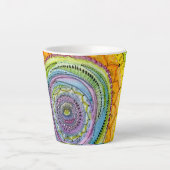 日が差すことカラフルドードルマンダラデザインラテマグ カフェラテマグ (正面)