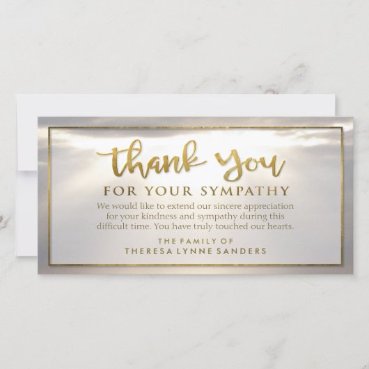 日が差すことゴールデンサンキューカスタムユー感謝状 サンキューカード (正面)