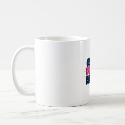 日が差すことネオンTシャツで喜びを広げる コーヒーマグカップ (左)