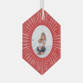 日が差すことパーソナライズされた写真 |赤 ガラスオーナメント (正面右)