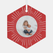 日が差すことパーソナライズされた写真 |赤 ガラスオーナメント (裏面)