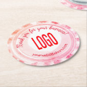 日が差すことペパーミントキャンディスクエア紙コースター ラウンドペーパーコースター (アングル)