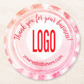 日が差すことペパーミントキャンディスクエア紙コースター ラウンドペーパーコースター (正面)