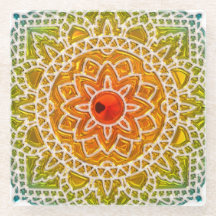 日が差すことマンダラボホガラスコースター