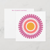 日が差すことモダンフラットノートカード(ピンクと金ゴールド) ノートカード (正面/裏面)