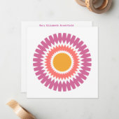 日が差すことモダンフラットノートカード(ピンクと金ゴールド) ノートカード (正面/裏面インサイチュ)