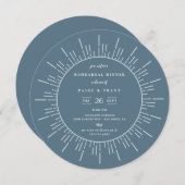 日が差すことモダン石板ブルーリハーサルディナー 招待状 (正面/裏面)