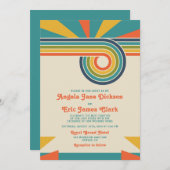 日が差すことラブ'70sレトロインスパイアs結婚. 招待状 (正面/裏面)