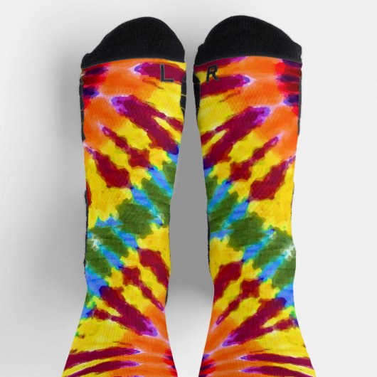 日が差すこと絞り染め ソックス (上部)