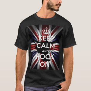 日が差すこと英国保国旗Calm and Rock on Tシャツ