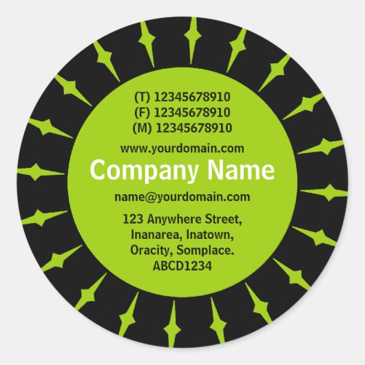 日が差すこと05ビジネス – Martian Green ラウンドシール (正面)