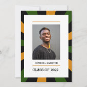 日が差すこと |オレンジ色の黒い写真卒業 招待状 (正面)