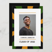 日が差すこと |オレンジ色の黒い写真卒業 招待状 (正面/裏面)