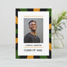 日が差すこと |オレンジ色の黒い写真卒業 招待状