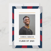 日が差すこと |クリムゾンネイビーグレー写真卒業 招待状 (正面)