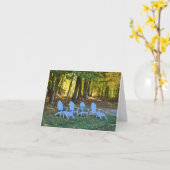 日が終わった – 秋のAdirondack椅子 カード (黄色い花)