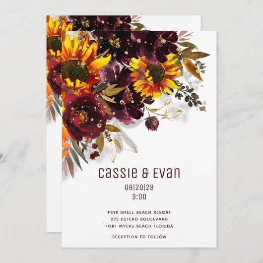 日きらめく酒ひまモダンわ結婚け 案内状 (正面/裏面)