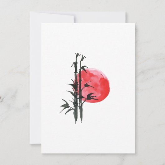 日と日本の竹の結婚式の日付を保存 セーブザデート (裏面)