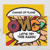 日にちを変更しました 新計画 現代の楽しみ 招待状 (正面/裏面)