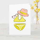 日に染まる黄色い水着 カード (黄色い花)