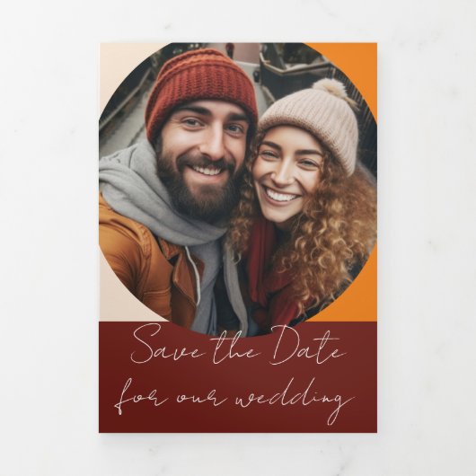 日に焼け救たオレンジ 三つ折り招待状 (カバー)