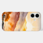 日に照らされた木々と影の付いた谷 Case-Mate iPhoneケース (裏面 (横))