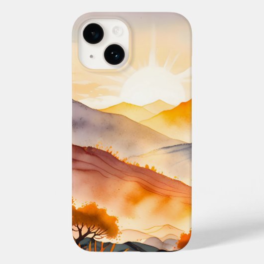 日に照らされた木々と影の付いた谷 Case-Mate iPhoneケース (裏面)