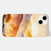 日に照らされた木々と影の付いた谷 Case-Mate iPhoneケース (裏面 (横))
