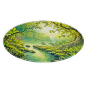 日に照らされた森林風景 カッティングボード (角)