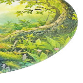 日に照らされた森林風景 カッティングボード (角)