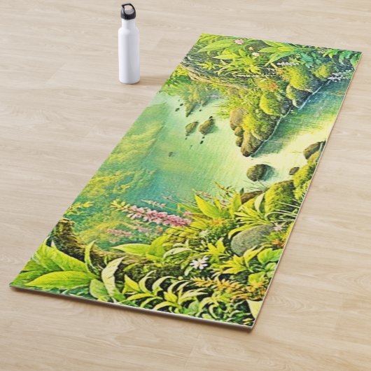 日に照らされた森林風景 ヨガマット (インサイチュ)