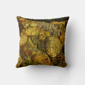 日に照らされた水が岩々にさざパーソナライズされたなみ クッション (裏面)