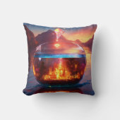 日に照らされた波 クッション (正面)