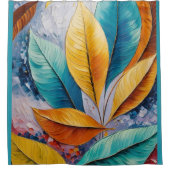 日に照らされた空 | 抽象芸術リーフ最高傑作 シャワーカーテン (正面)