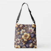 日に照らされた花びらと紫の霞 クロスボディバッグ (裏面)