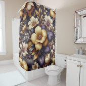 日に照らされた花びらと紫の霞 シャワーカーテン (インサイチュ)