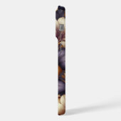 日に照らされた花びらと紫の霞 iPhoneケース (左側面)