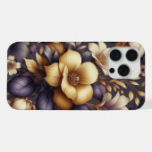 日に照らされた花びらと紫の霞 iPhoneケース (裏面横)