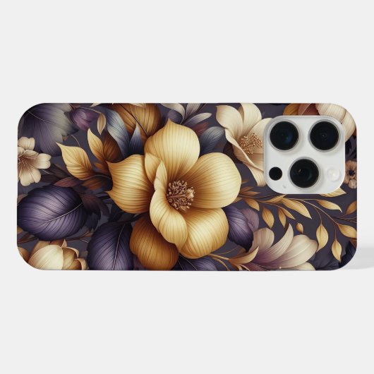 日に照らされた花びらと紫の霞 iPhoneケース (裏面横)